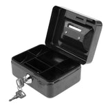 Max Creative Portable Metal Storage Container Safe Lock Box Money Coffer Black