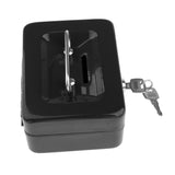 Max Creative Portable Metal Storage Container Safe Lock Box Money Coffer Black