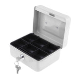 Max Practical Mini Cash Money Box Stainless Steel Security Lock Safe Metal White