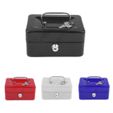 Max Practical Mini Cash Money Box Stainless Steel Security Lock Safe Metal White
