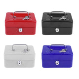 Max Practical Mini Cash Money Box Stainless Steel Security Lock Safe Metal White