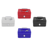 Max Practical Mini Cash Money Box Stainless Steel Security Lock Safe Metal White