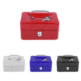 Max Practical Mini Cash Money Box Stainless Steel Security Lock Safe Metal White