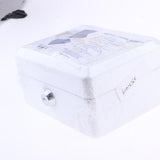 Max Practical Mini Cash Money Box Stainless Steel Security Lock Safe Metal White