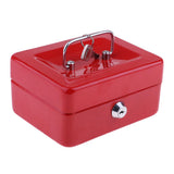 Max Practical Mini Cash Money Box Stainless Steel Security Lock Safe Metal Red