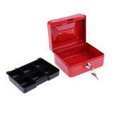 Max Practical Mini Cash Money Box Stainless Steel Security Lock Safe Metal Red