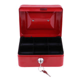 Max Practical Mini Cash Money Box Stainless Steel Security Lock Safe Metal Red