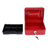 Max Practical Mini Cash Money Box Stainless Steel Security Lock Safe Metal Red
