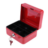 Max Practical Mini Cash Money Box Stainless Steel Security Lock Safe Metal Red