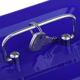 Max Practical Mini Cash Money Box Stainless Steel Security Lock Safe Metal Blue