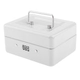 Max Mini Portable Steel Locking Cash Box Security Storage Coin Check White