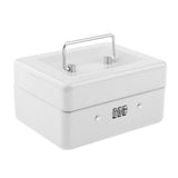 Max Mini Portable Steel Locking Cash Box Security Storage Coin Check White