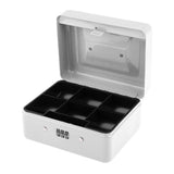 Max Mini Portable Steel Locking Cash Box Security Storage Coin Check White