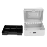 Max Mini Portable Steel Locking Cash Box Security Storage Coin Check White