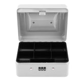 Max Mini Portable Steel Locking Cash Box Security Storage Coin Check White