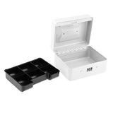 Max Mini Portable Steel Locking Cash Box Security Storage Coin Check White