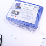 Max Mini Portable Steel Locking Cash Box Security Storage Coin Check Blue