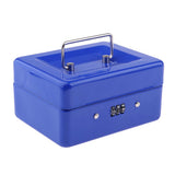 Max Mini Portable Steel Locking Cash Box Security Storage Coin Check Blue