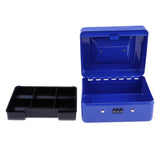 Max Mini Portable Steel Locking Cash Box Security Storage Coin Check Blue