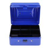 Max Mini Portable Steel Locking Cash Box Security Storage Coin Check Blue