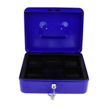 Max Lockable Cash Box Deposit Slot Cash Money Box Safe with 2 Key Portable Blue