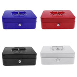 Max Lockable Cash Box Deposit Slot Cash Money Box Safe with 2 Key Portable Blue