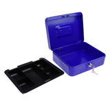 Max Lockable Cash Box Deposit Slot Cash Money Box Safe with 2 Key Portable Blue