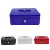 Max Lockable Cash Box Deposit Slot Cash Money Box Safe with 2 Key Portable Blue