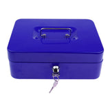 Max Lockable Cash Box Deposit Slot Cash Money Box Safe with 2 Key Portable Blue
