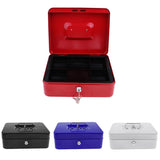 Max Lockable Cash Box Deposit Slot Cash Money Box Safe with 2 Key Portable Blue