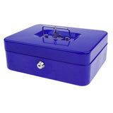 Max Lockable Cash Box Deposit Slot Cash Money Box Safe with 2 Key Portable Blue