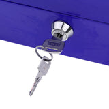 Max Lockable Cash Box Deposit Slot Cash Money Box Safe with 2 Key Portable Blue