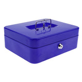 Max Lockable Cash Box Deposit Slot Cash Money Box Safe with 2 Key Portable Blue