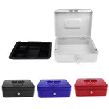 Max Lockable Cash Box Deposit Slot Cash Money Box Safe with 2 Key Portable Blue