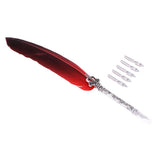 Max Vintage Retro Creative Quill Fountain Dip Pen With 5 Nib Gift Supply Red
