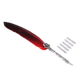 Max Vintage Retro Creative Quill Fountain Dip Pen With 5 Nib Gift Supply Red