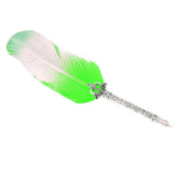 Max Antique Dip Feather Pen Set with Holder 5 Nibs Gift Box Green