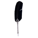 Max Antique Dip Feather Pen Set with Holder 5 Nibs Gift Box Black