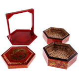 Maxbell Chinese Retro Antique Wooden Lunch Food Storage Box Hand Basket Collectible