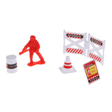 Max Alloy Pull Back Fire Truck Toy Fire Sence Model Firemen Roadblocks Model