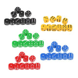 Maxbell 10Pcs Acrylic 6-sided Digital Dice D6 for Party Bar Game Accessory Yellow