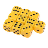 Maxbell 10Pcs Acrylic 6-sided Digital Dice D6 for Party Bar Game Accessory Yellow