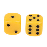Maxbell 10Pcs Acrylic 6-sided Digital Dice D6 for Party Bar Game Accessory Yellow