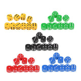 Maxbell 10Pcs Acrylic 6-sided Digital Dice D6 for Party Bar Game Accessory Yellow