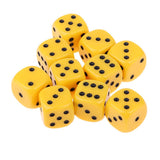 Maxbell 10Pcs Acrylic 6-sided Digital Dice D6 for Party Bar Game Accessory Yellow