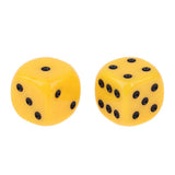 Maxbell 10Pcs Acrylic 6-sided Digital Dice D6 for Party Bar Game Accessory Yellow