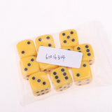 Maxbell 10Pcs Acrylic 6-sided Digital Dice D6 for Party Bar Game Accessory Yellow