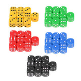 Maxbell 10Pcs Acrylic 6-sided Digital Dice D6 for Party Bar Game Accessory Yellow