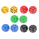 Maxbell 10Pcs Acrylic 6-sided Digital Dice D6 for Party Bar Game Accessory Yellow