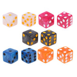 Max 10Piece Six Sided D6 Dice Square Dotted for Dungeons and Dragons Toys White